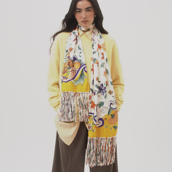 Park Stroll Silk Oblong Scarf in color multi