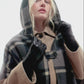 Windowpane Hooded Ruana in color charcoal