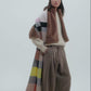 Merino Wool Geo Jacquard Scarf in color black