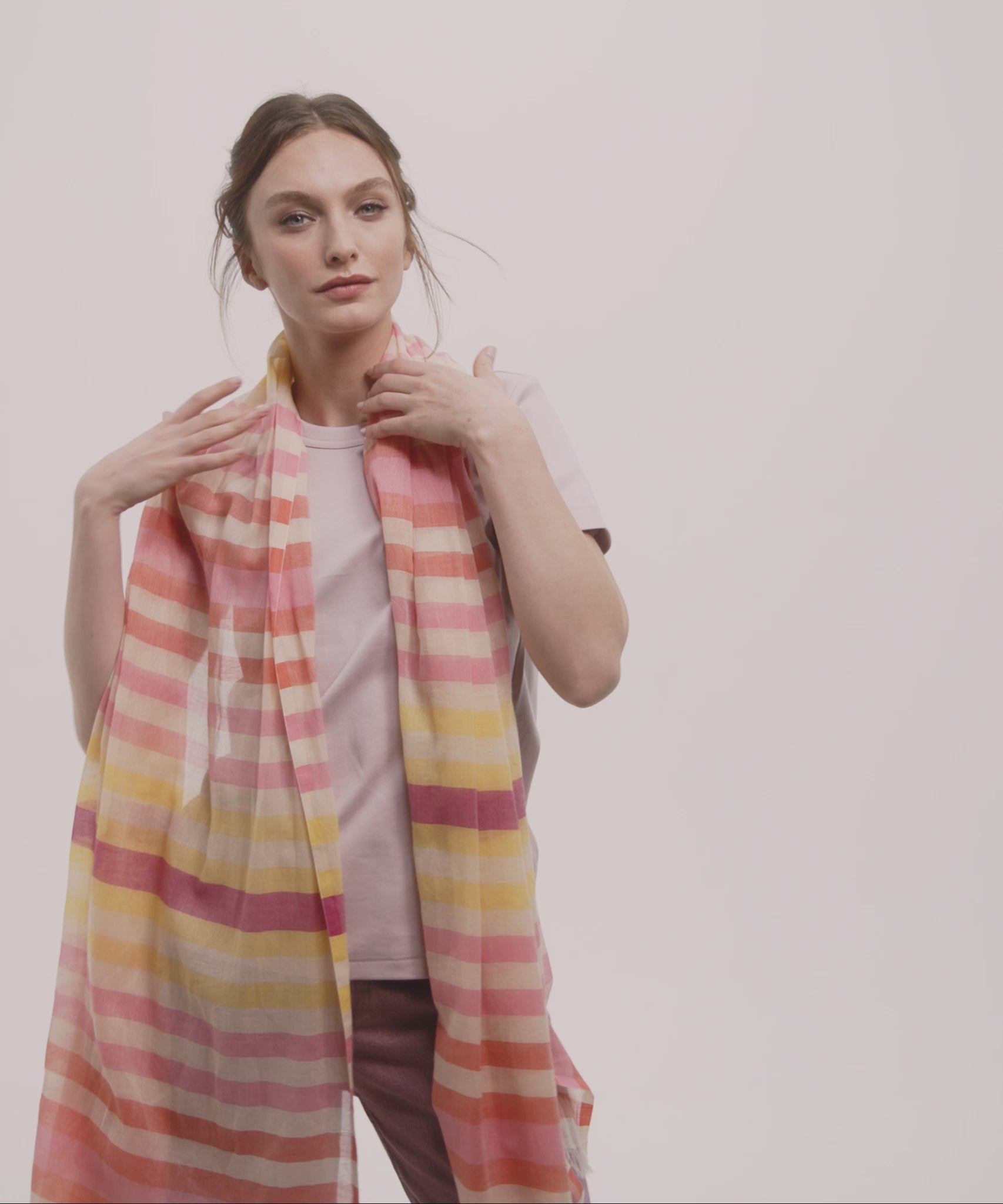 Cabana Stripe Wrap in color beach pink