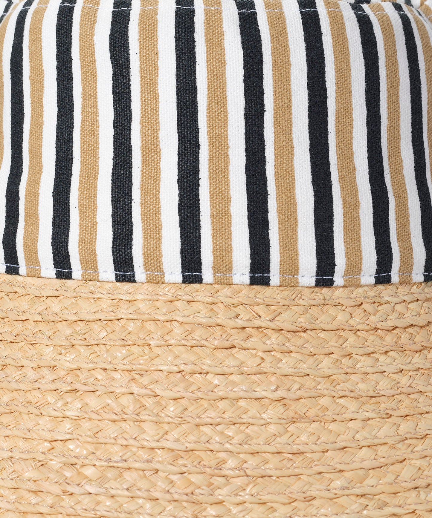 Montauk Stripe Bucket Hat in color semolina