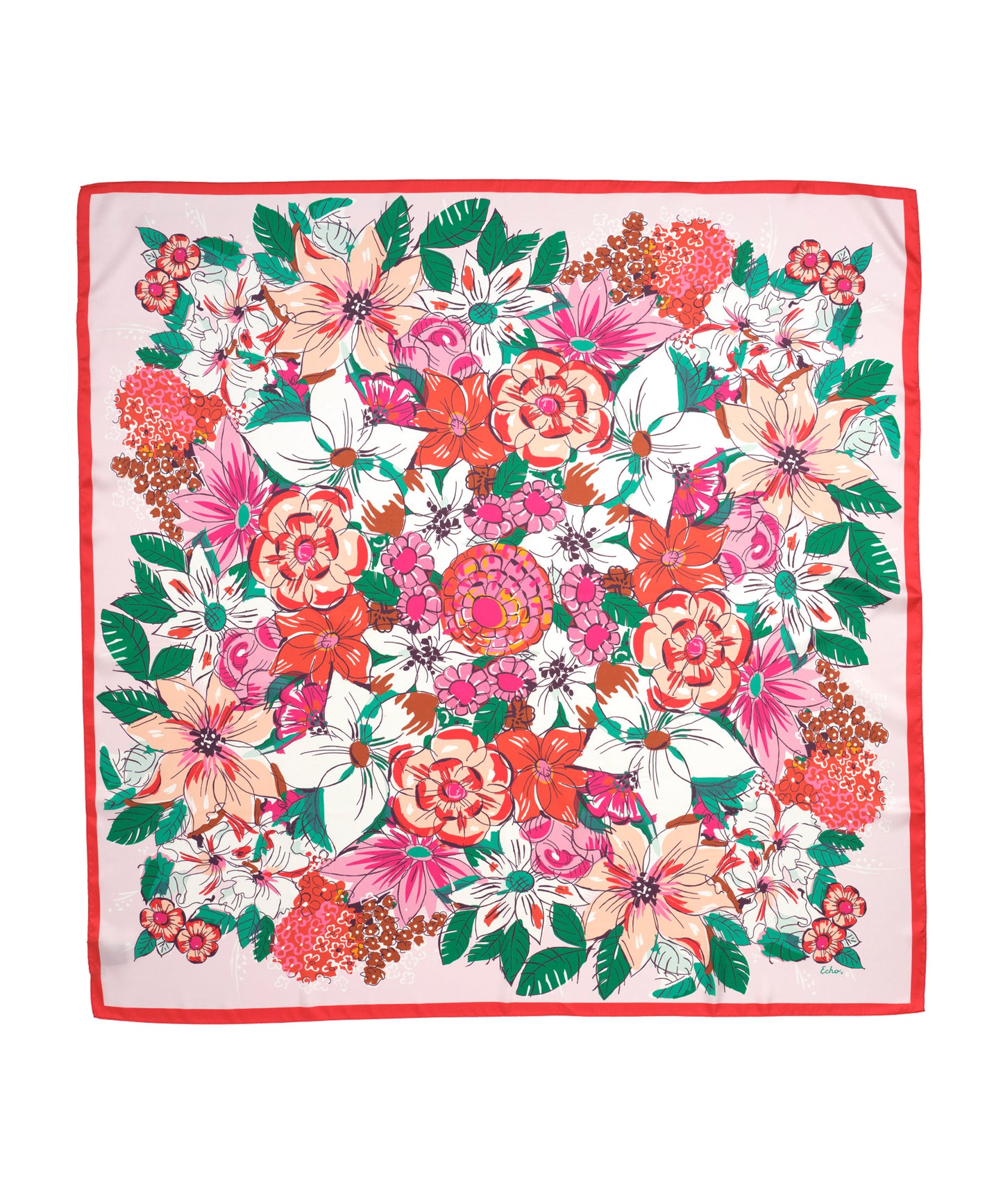 Floral Bouquet 35" Silk Square in color beach pink