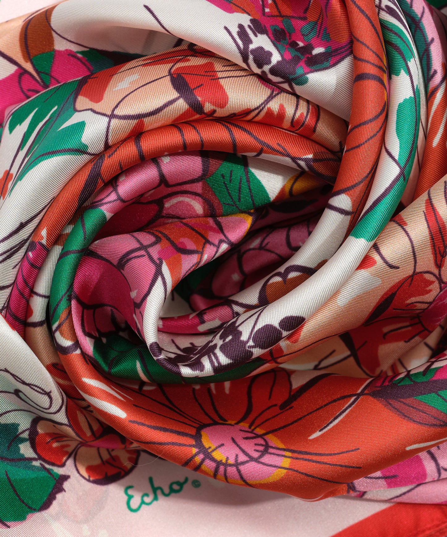 Floral Bouquet 35" Silk Square in color beach pink