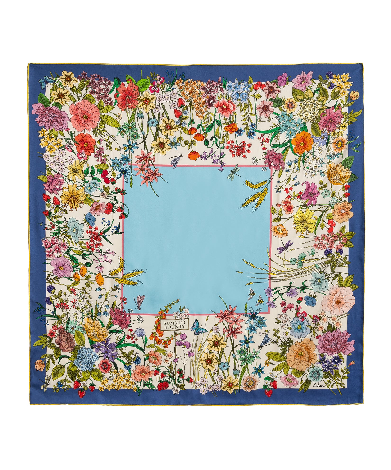 Summer Bounty 35" Silk Square Scarf in color multi