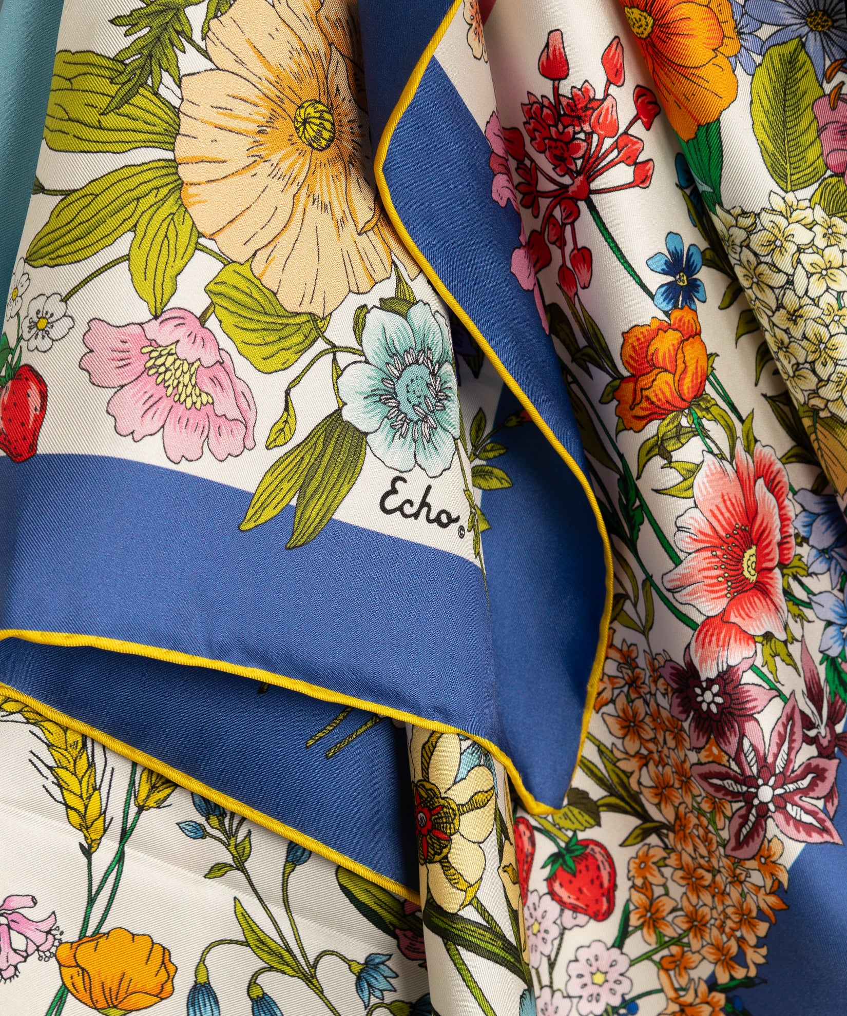 Summer Bounty 35" Silk Square Scarf in color multi