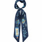 Lost At Sea Silk Ribbon Scarf in color navy