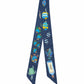 Lost At Sea Silk Ribbon Scarf in color navy