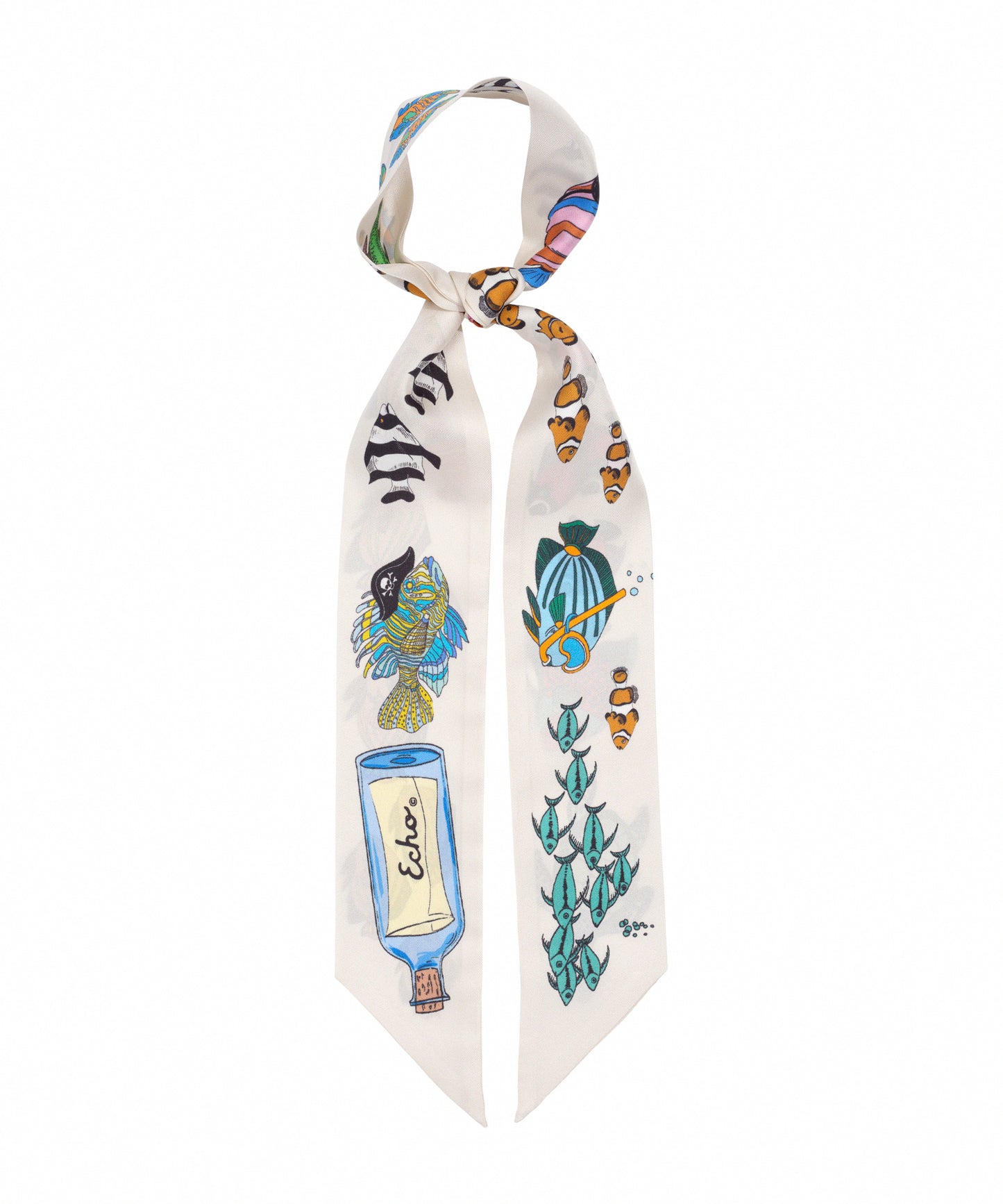 Lost At Sea Silk Ribbon Scarf in color multi