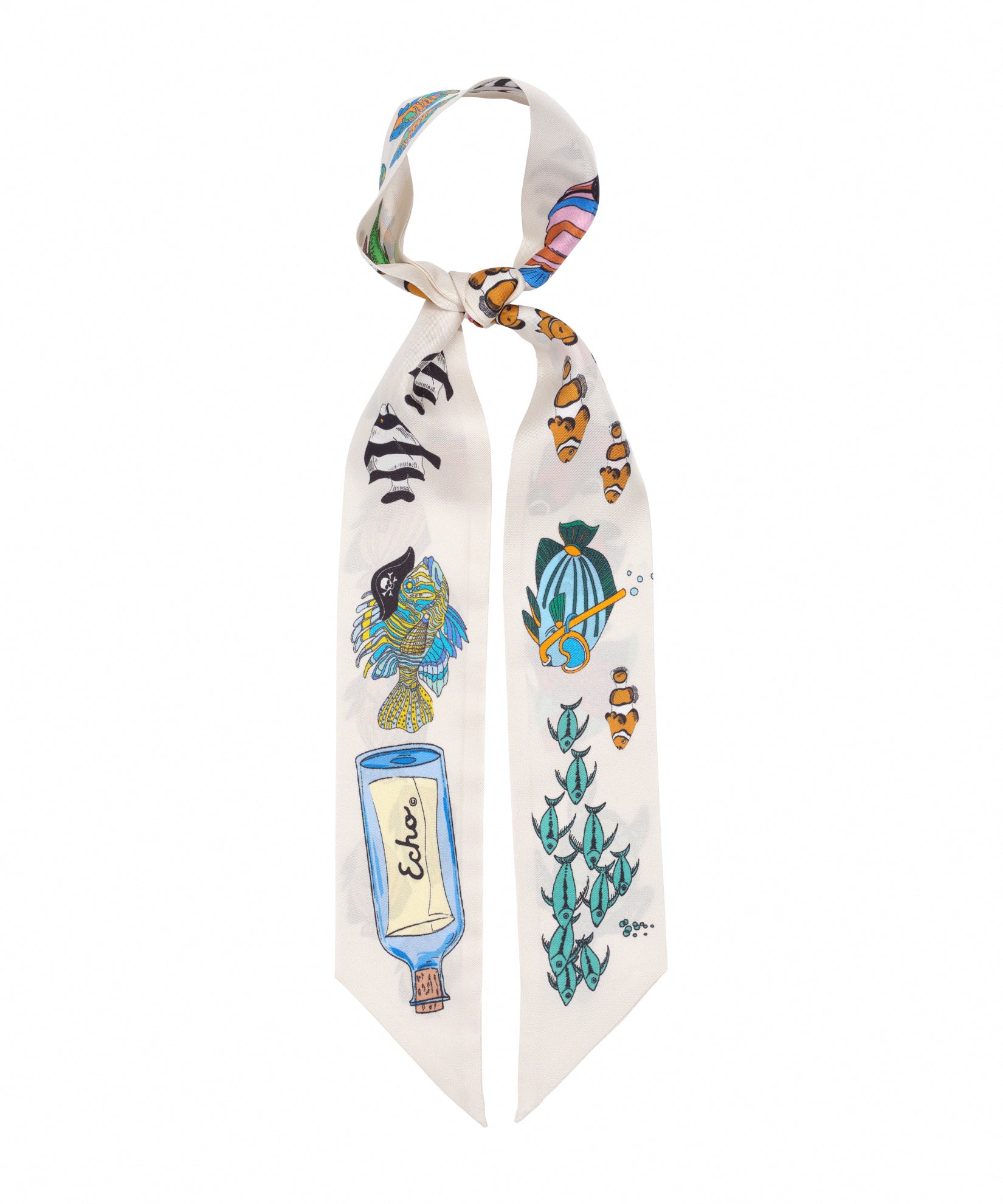 Lost At Sea Silk Ribbon Scarf in color multi