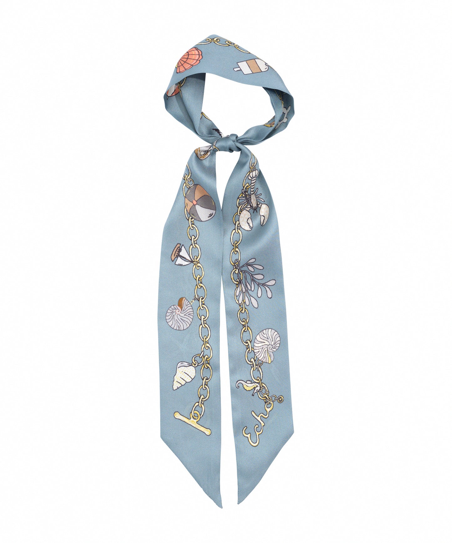 Charmed Life Silk Ribbon Scarf in color blue shadow