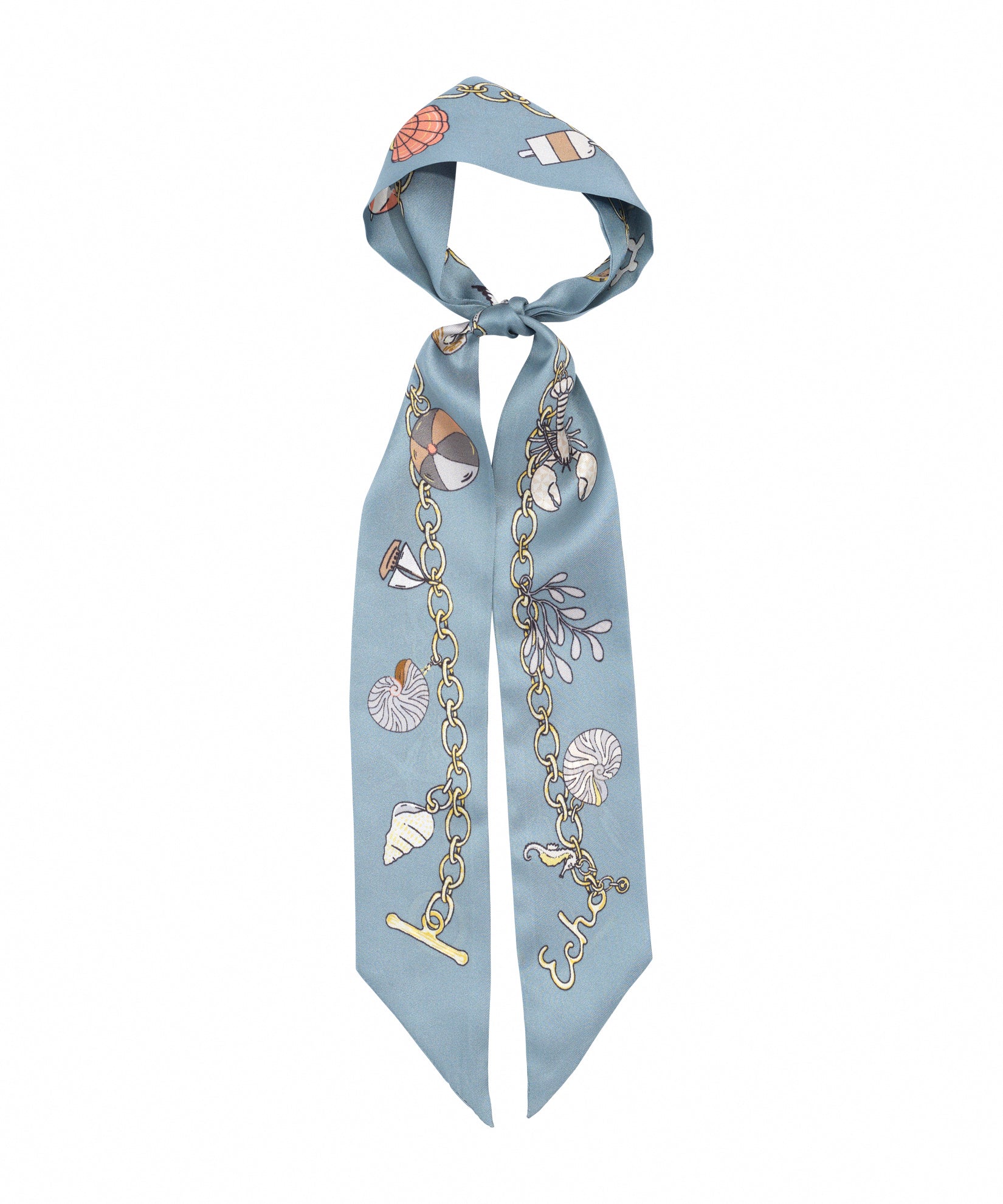 Charmed Life Silk Ribbon Scarf in color blue shadow