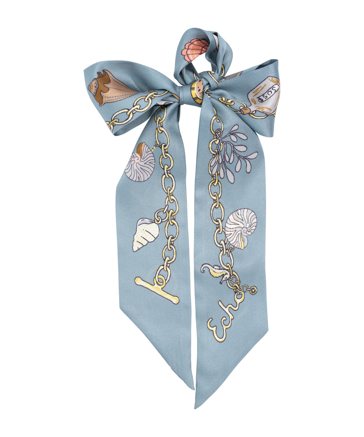 Charmed Life Silk Ribbon Scarf in color blue shadow