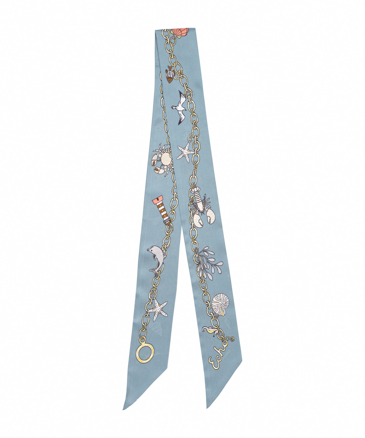 Charmed Life Silk Ribbon Scarf in color blue shadow