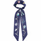 Charmed Life Silk Ribbon Scarf in color navy
