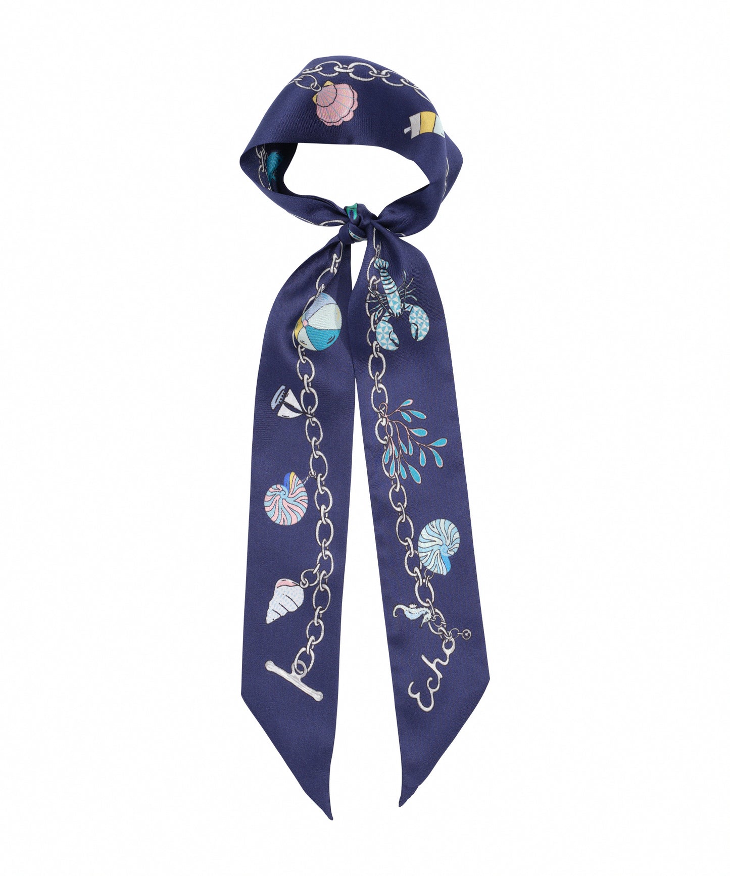 Charmed Life Silk Ribbon Scarf in color navy