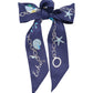 Charmed Life Silk Ribbon Scarf in color navy