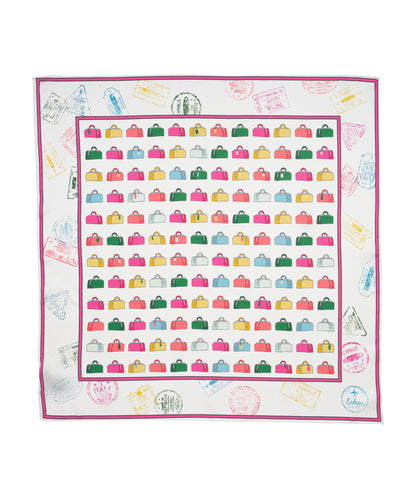 Vintage Luggage Silk Bandana in color multi