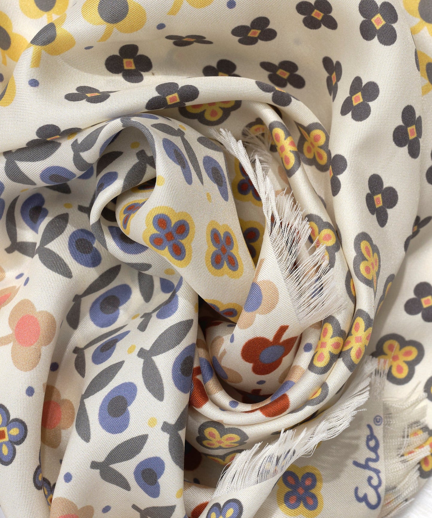 Clover Silk Oblong Scarf in color pebble