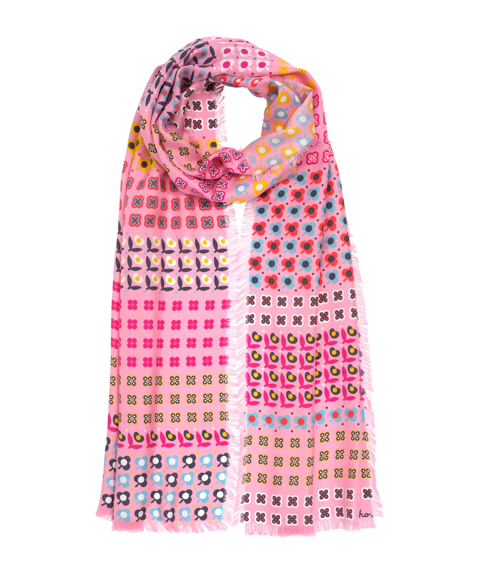 Clover Silk Oblong Scarf in color beach pink