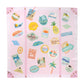 Travel Stickers 35" Silk Square Scarf in color beach pink