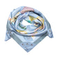 Travel Stickers 35" Silk Square Scarf in color blue shadow