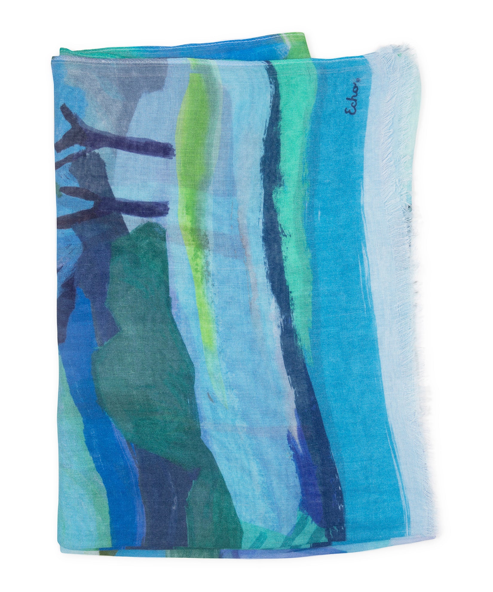 Painterly Landscape Wrap in color ultramarine