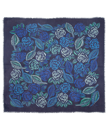 Gestural Rose Square in color navy