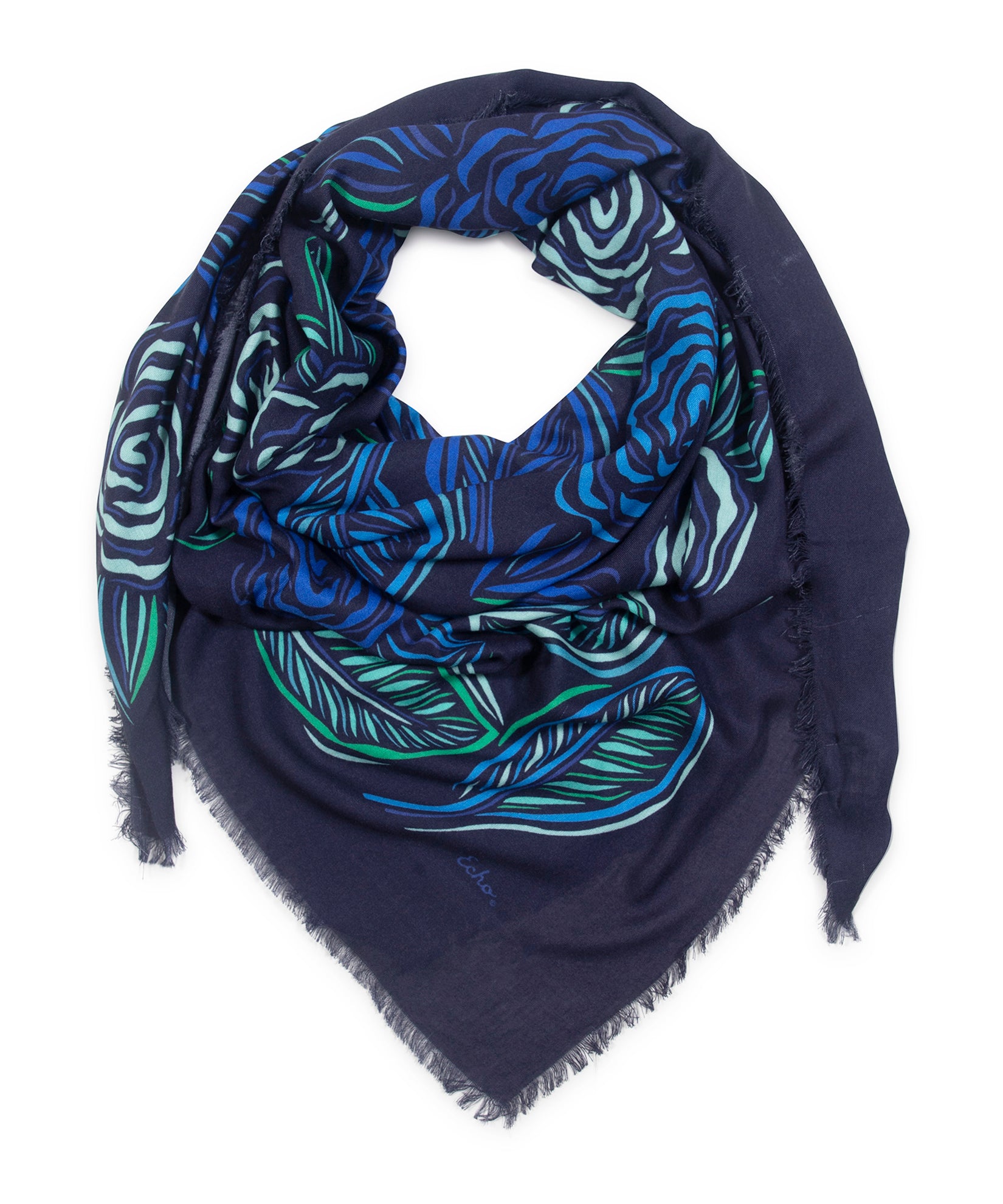 Gestural Rose Square in color navy