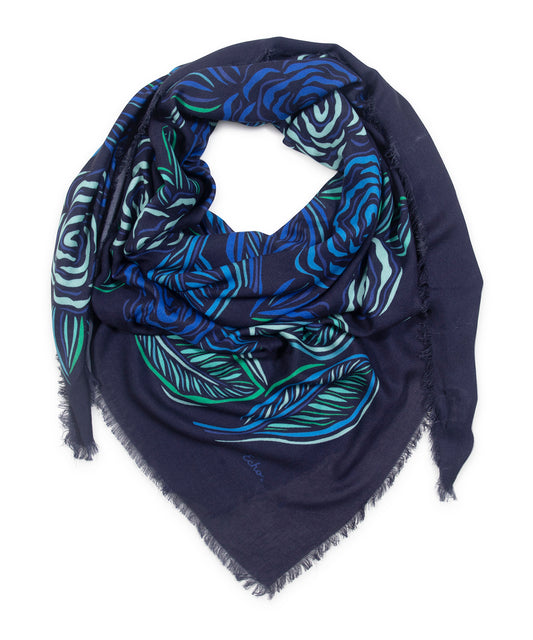 Gestural Rose Square in color navy