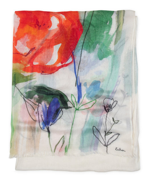 Abstract Floral Wrap in color multi