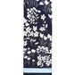 Scribble Floral Silk Oblong Scarf in color navy