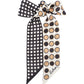 Spot And Dot Silk Ribbon Scarf in color black
