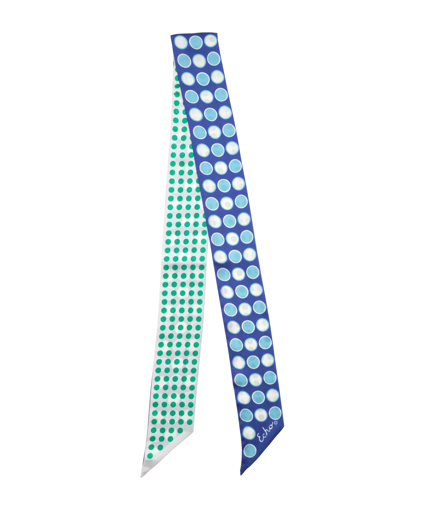 Spot And Dot Silk Ribbon Scarf in color ultramarine
