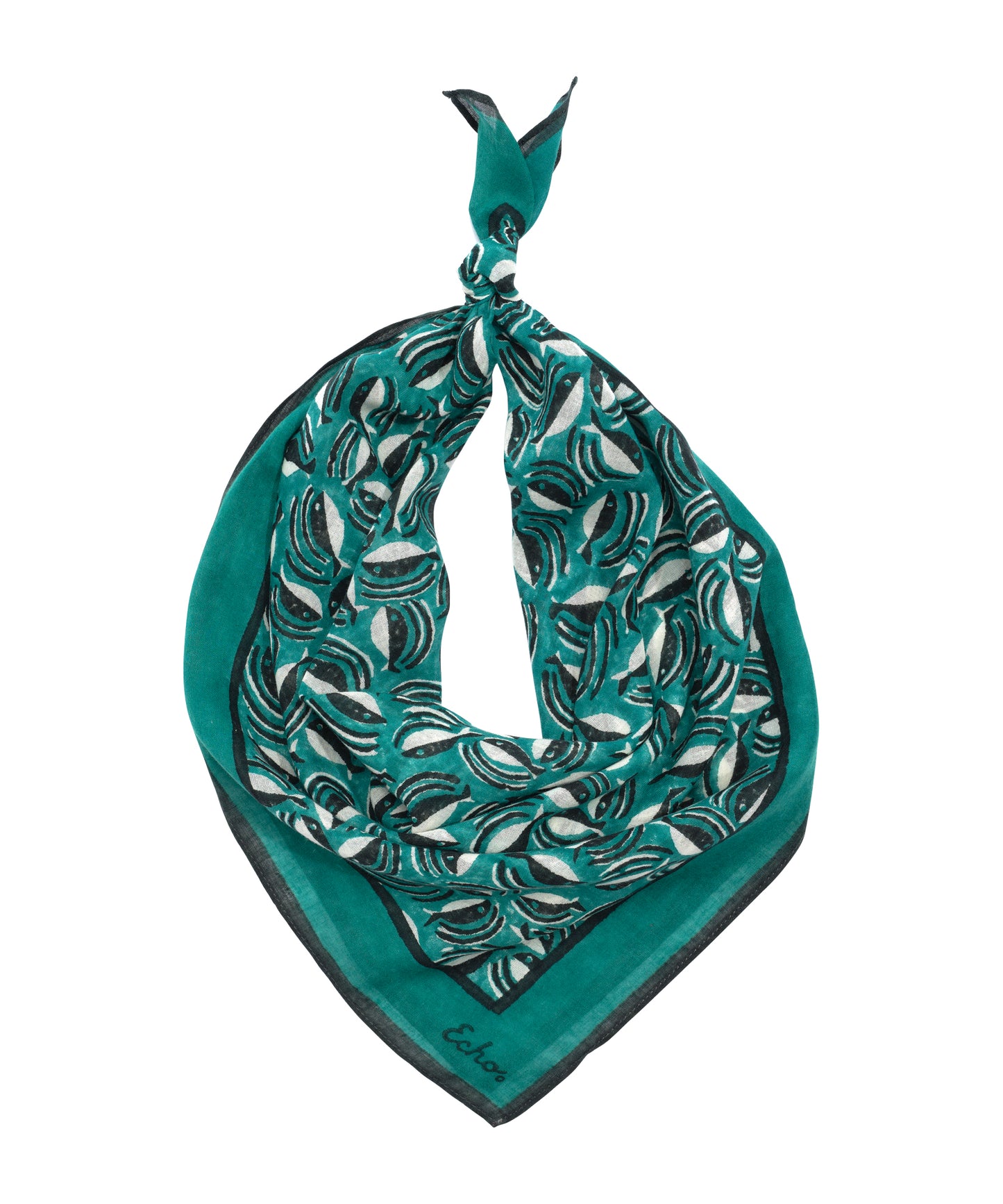 Shoal Of Fish Bandana in color leaf green
