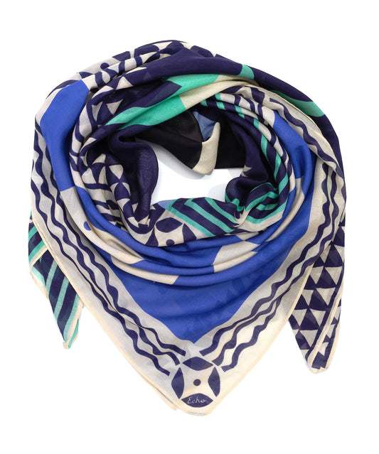 Summer Escape Oversized Square Scarf in color ultramarine