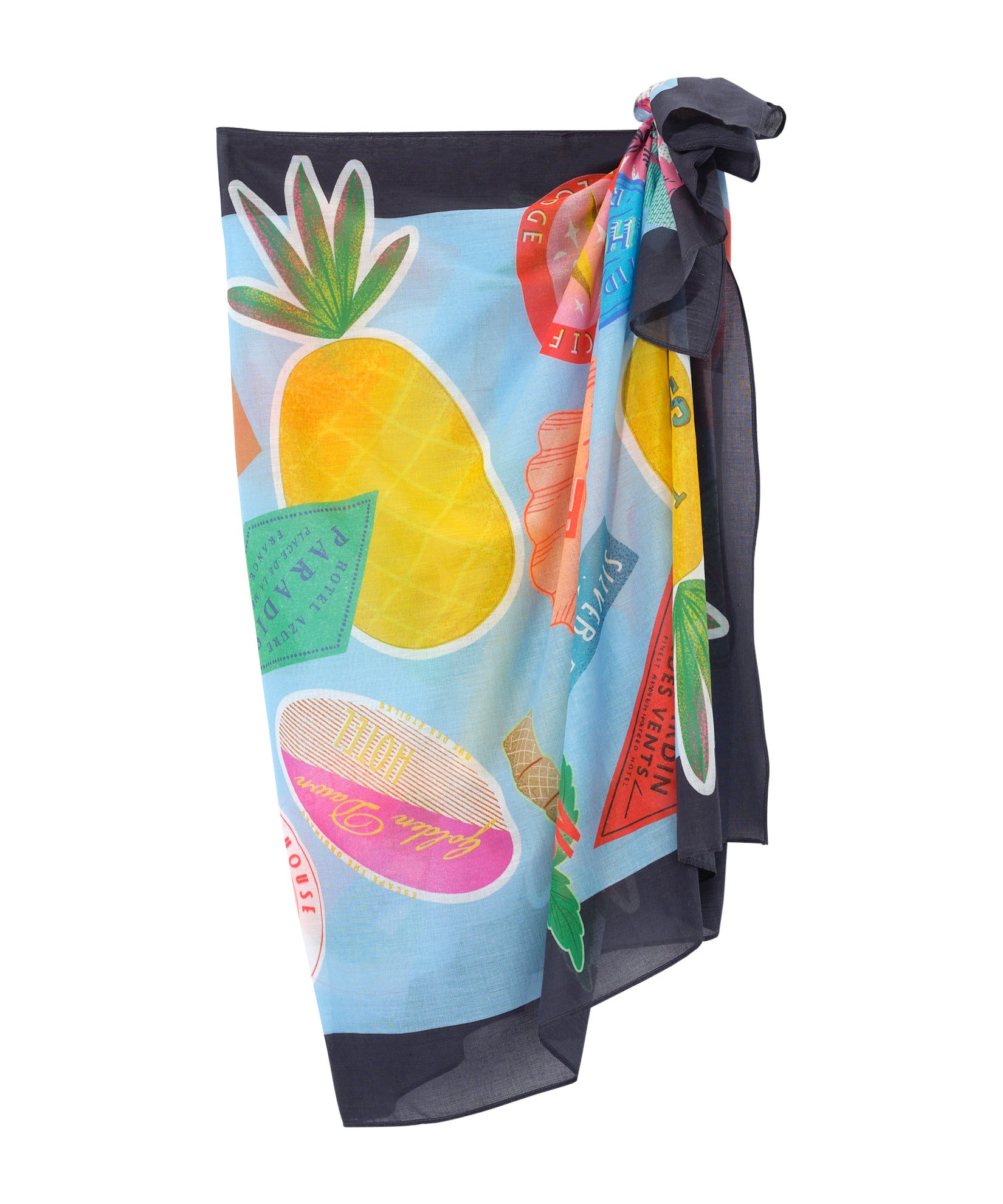 Travel Stickers Sarong in color multi