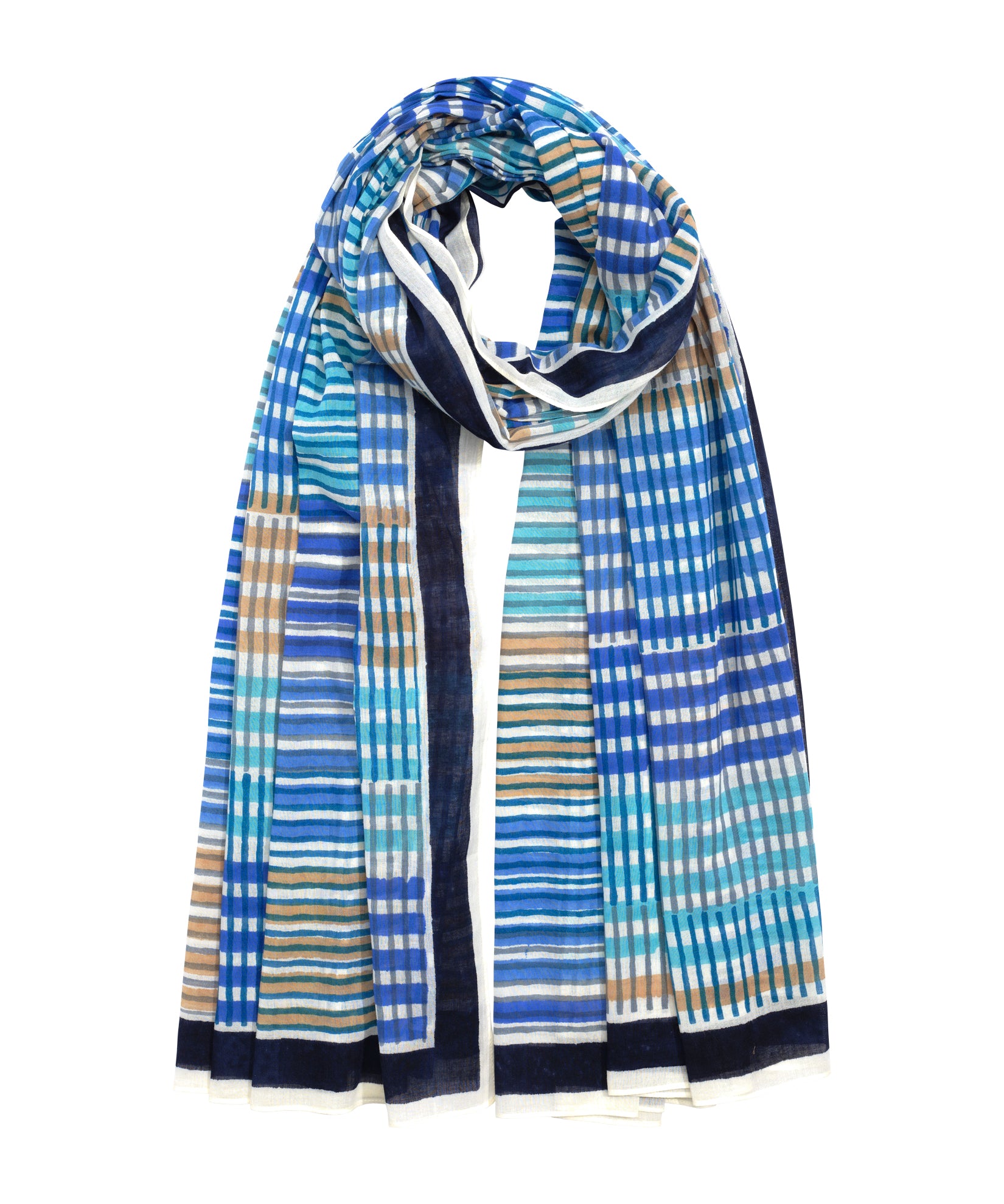 Stripe Illusion Sarong And Bag in color ultramarine
