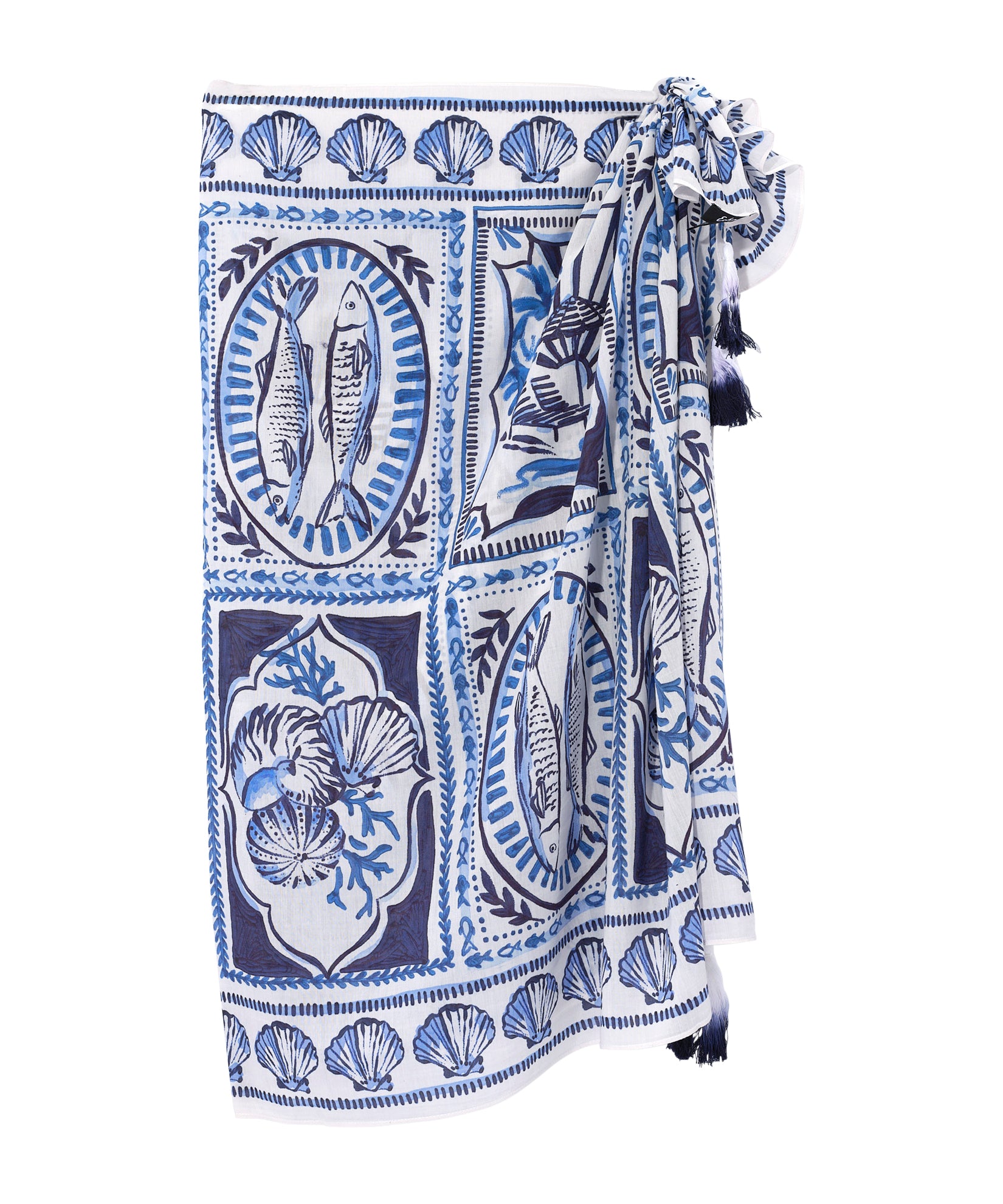 Montauk Tile Sarong in color ultramarine