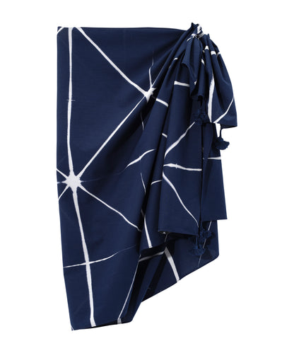 Shibori Sarong And Bag in color indigo