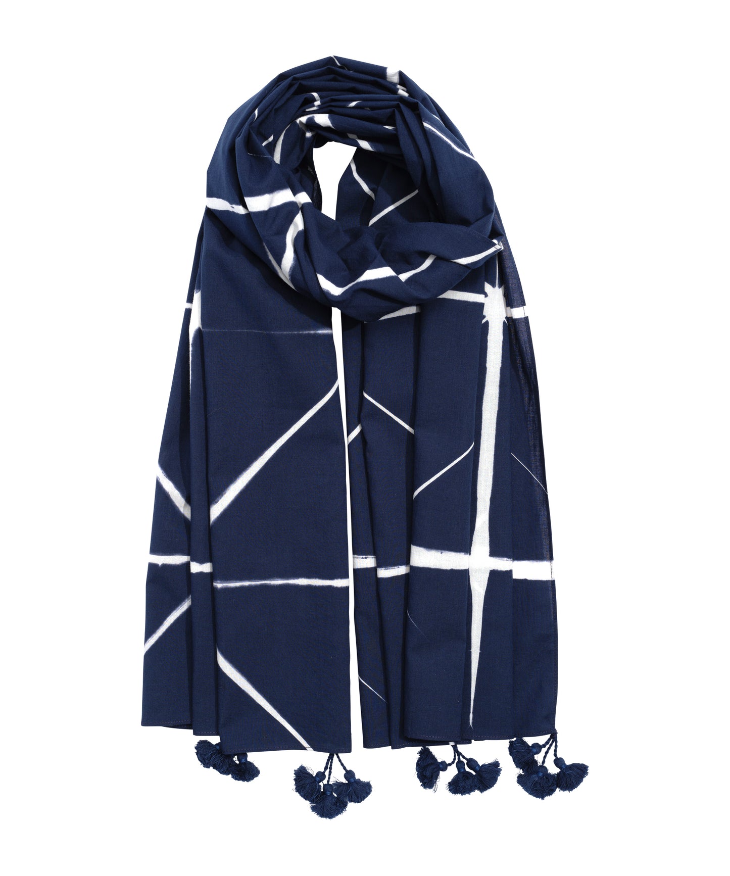 Shibori Sarong And Bag in color indigo