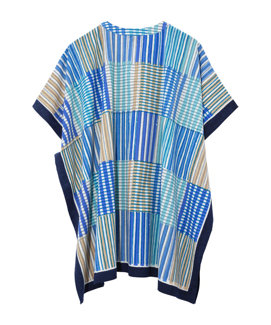 Stripe Illusion Caftan in color ultramarine