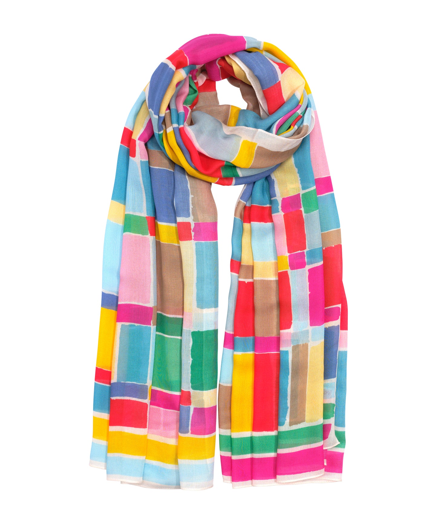 Painted Plaid Wrap in color multi