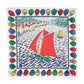Sail Away 35" Silk Square Scarf in color multi