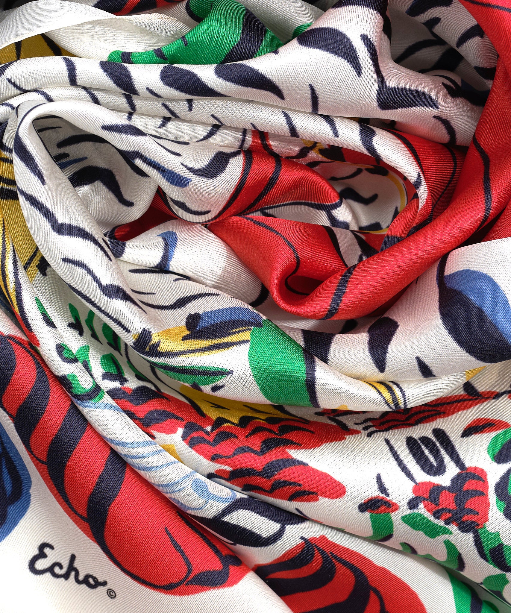 Sail Away 35" Silk Square Scarf in color multi