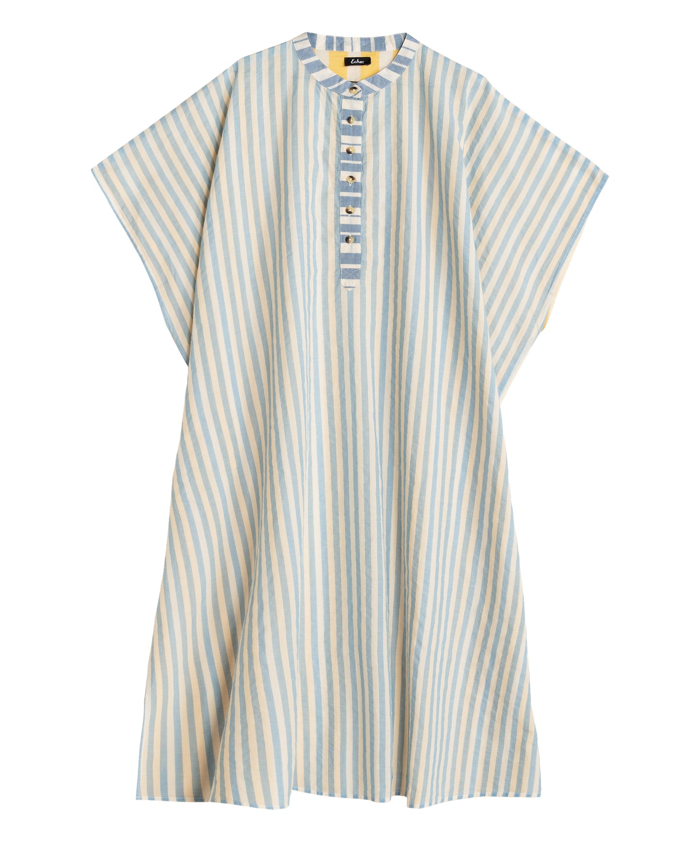 Cassis Henley Caftan in color chambray