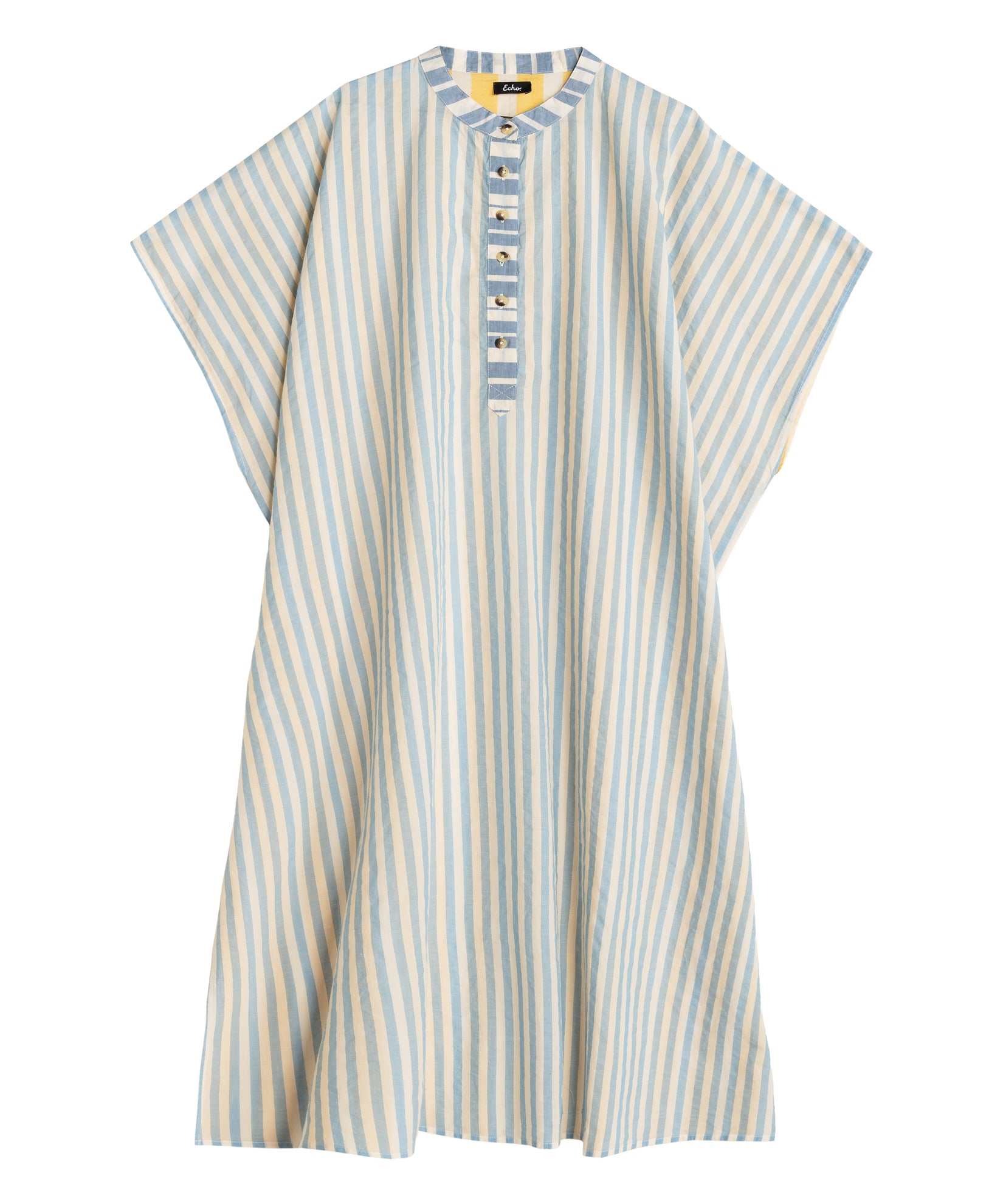 Cassis Henley Caftan in color chambray