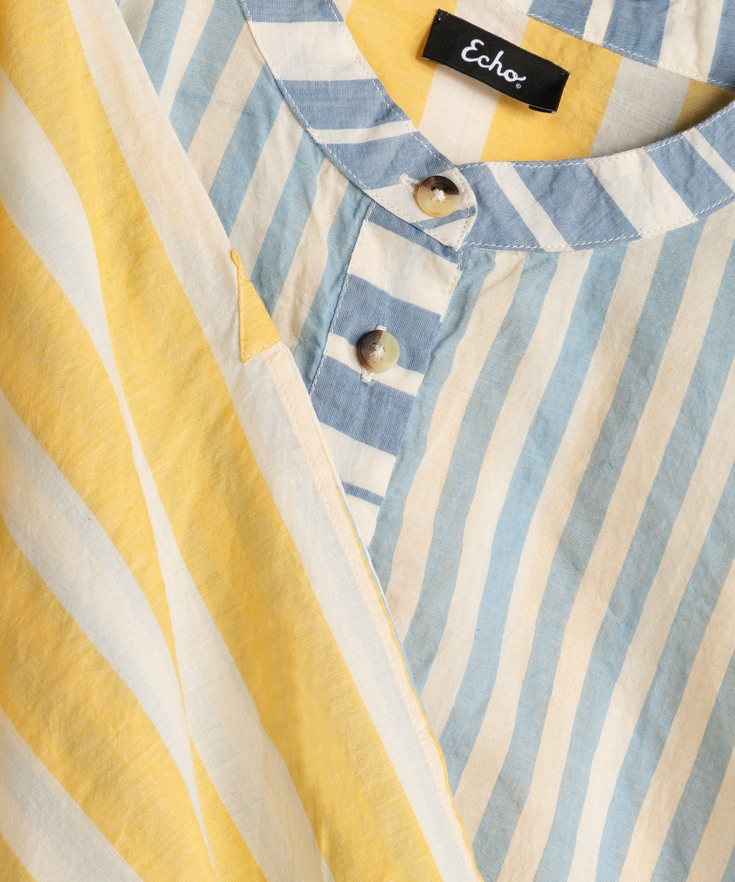 Cassis Henley Caftan in color chambray