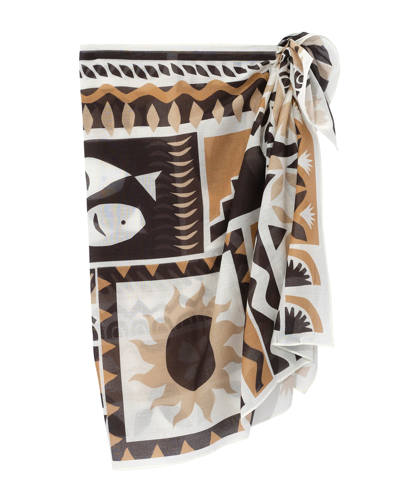 Solstice Collage Sarong in color black