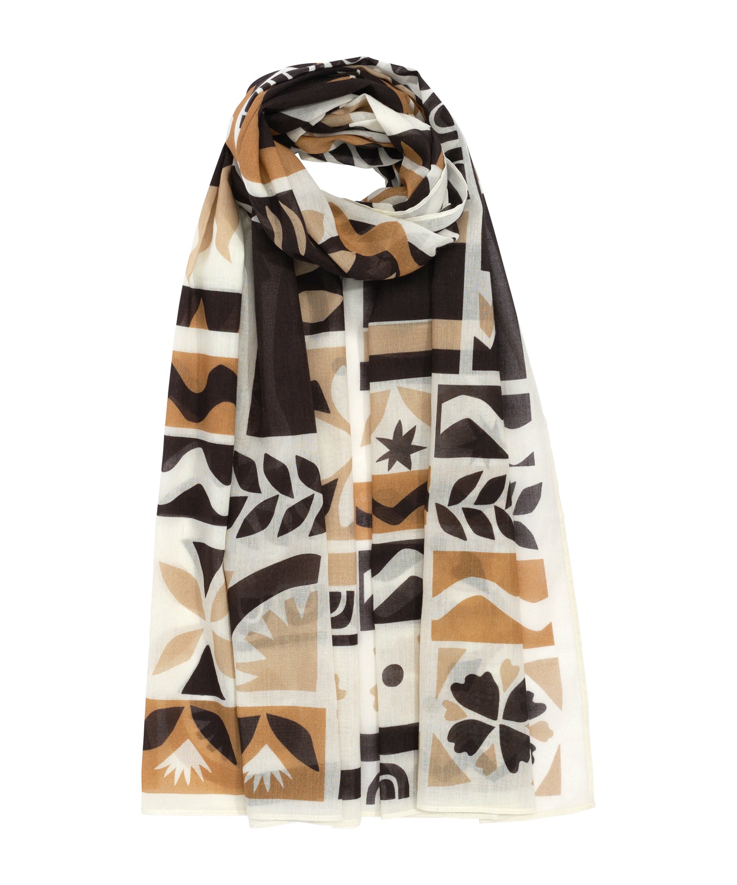 Solstice Collage Sarong in color black