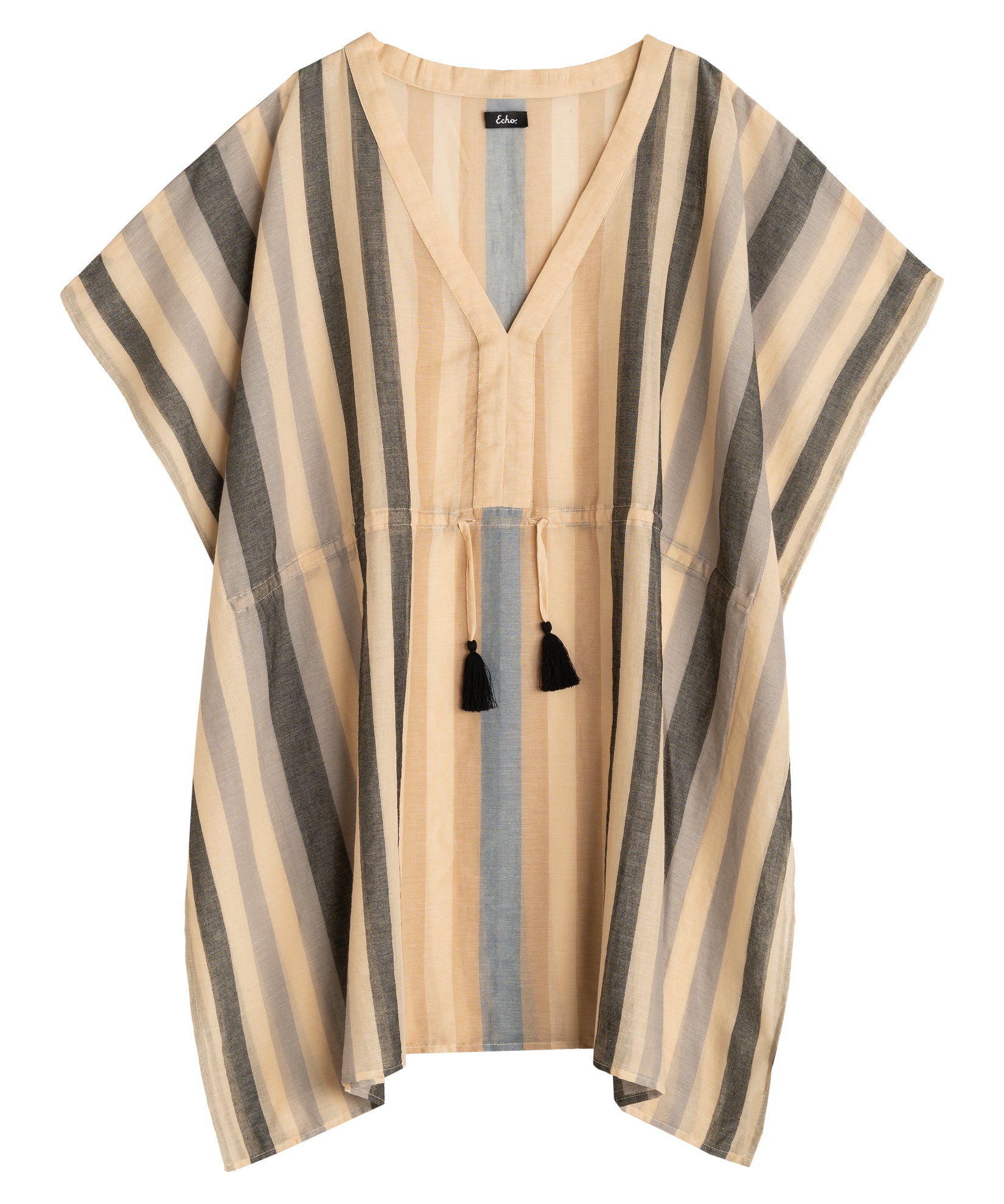 Cabana Stripe Caftan in color black